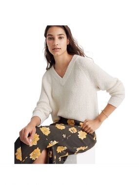 madewell arden v-neck cropped sweater